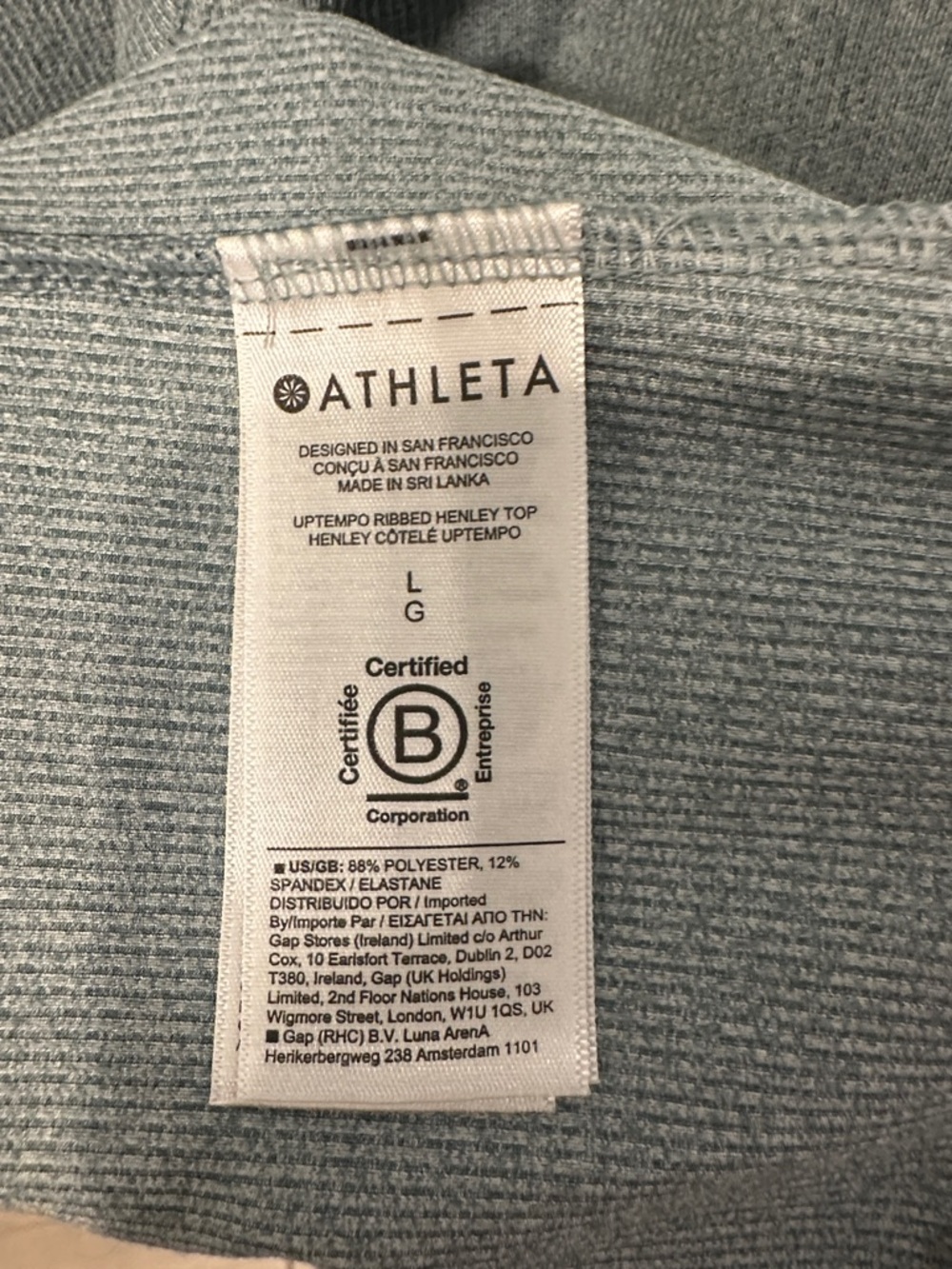 Athleta Long Sleeve Henley Top in Sage Green - Picture 4 of 4